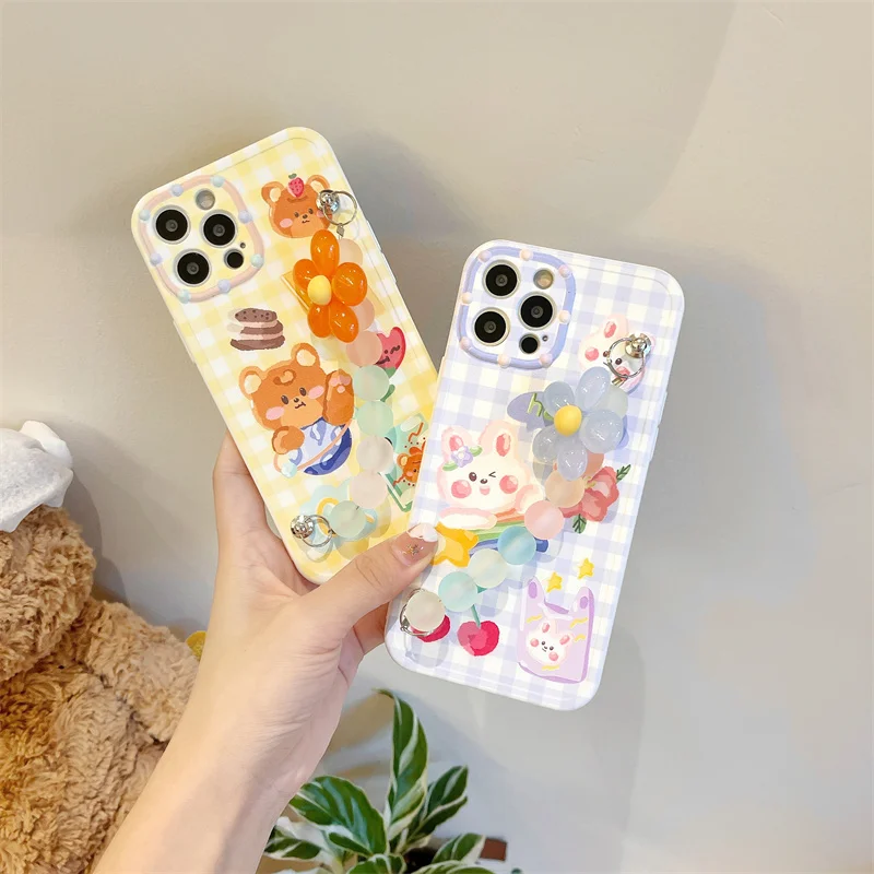 Cute Cartoon Bear Rabbit Phone Case For IPhone 11 12 Pro Max X XR XS Max 7 8 Plus Flower Bead Wrist Band Protect Back Soft Case
Cute Cartoon Bear Rabbit Phone Case For IPhone 11 12 Pro Max X XR XS Max 7 8 Plus Flower Bead Wrist Band Protect Back Soft Case