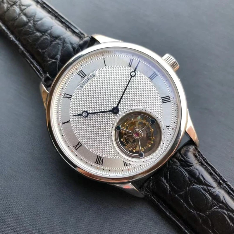 SUGESS White Dial Roman Numerals Seagull ST8230 Mechanical Movement Tourbillon Skeleton Display Function Men's Luxury Watches
SUGESS White Dial Roman Numerals Seagull ST8230 Mechanical Movement Tourbillon Skeleton Display Function Men's Luxury Watches