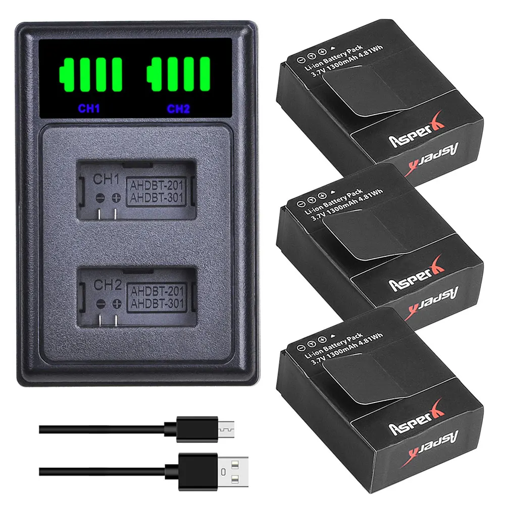 3Pc AHDBT-301 AHDBT 301 302 AHDBT-302 Li-ion Bateria Camera Battery + LED Dual USB Charger for Gopro Hero 3/3 Hero3 Go Pro
3Pc AHDBT-301 AHDBT 301 302 AHDBT-302 Li-ion Bateria Camera Battery + LED Dual USB Charger for Gopro Hero 3/3 Hero3 Go Pro