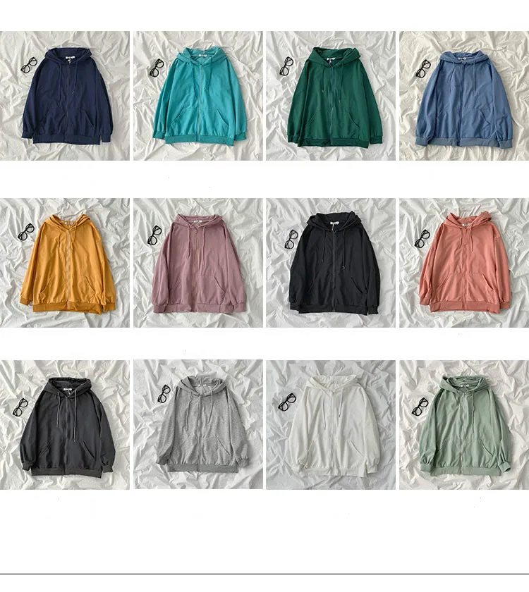 Zipper Loose Solid Spring Autumn Hooded Oversized Hoodie Autumn Style Casual Sweatshirt Women's Clothing Hipster New fashion
Zipper Loose Solid Spring Autumn Hooded Oversized Hoodie Autumn Style Casual Sweatshirt Women's Clothing Hipster New fashion