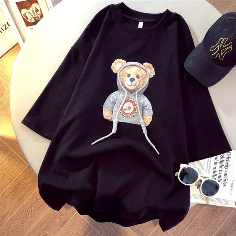 ins super fire short-sleeved t-shirt female spring and summer Korean version of the large size loose wild tide brand bear half-s
ins super fire short-sleeved t-shirt female spring and summer Korean version of the large size loose wild tide brand bear half-s