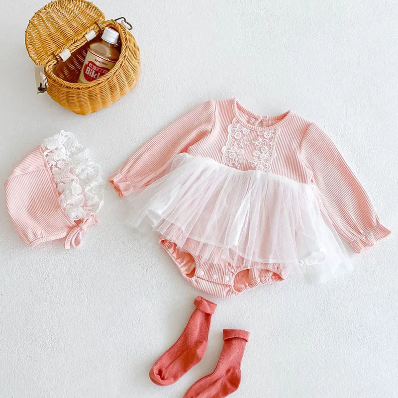 Toddler Baby Girl Lace Stitching Romper+Hat Newborn Baby Girl Cotton Long Sleeve Jumpsuit Spring Autumn Baby Girls Clothes
Toddler Baby Girl Lace Stitching Romper+Hat Newborn Baby Girl Cotton Long Sleeve Jumpsuit Spring Autumn Baby Girls Clothes