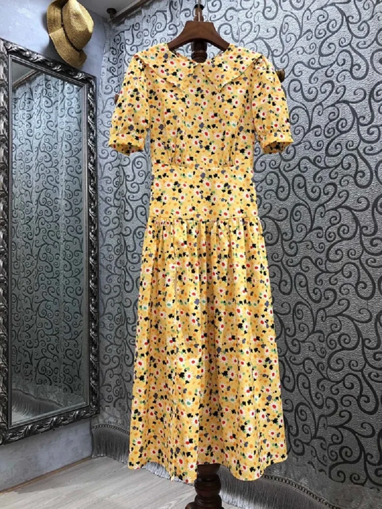 New 2021 Summer Dress High Quality Women Sweet Little Floral Print Sexy Cross String Short Sleeve Casual Yellow Dress Club Party
New 2021 Summer Dress High Quality Women Sweet Little Floral Print Sexy Cross String Short Sleeve Casual Yellow Dress Club Party