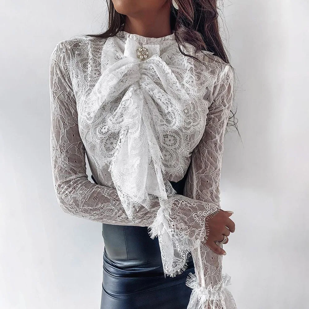 White Lace Blouse Sexy Chic Lady Shirt For Party Flare Sleeve 2021 New Fashion Women Hollow Female Tops Summer
White Lace Blouse Sexy Chic Lady Shirt For Party Flare Sleeve 2021 New Fashion Women Hollow Female Tops Summer