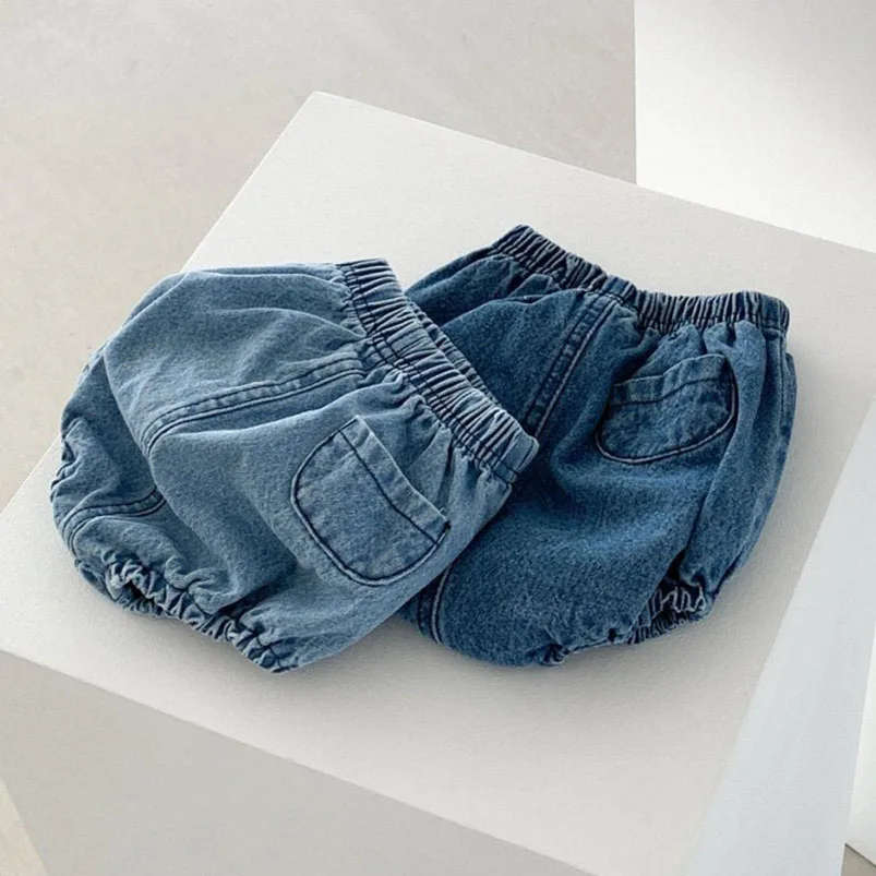 Милые шорты для маленьких мальчиков летние повседневные джинсовые девочек