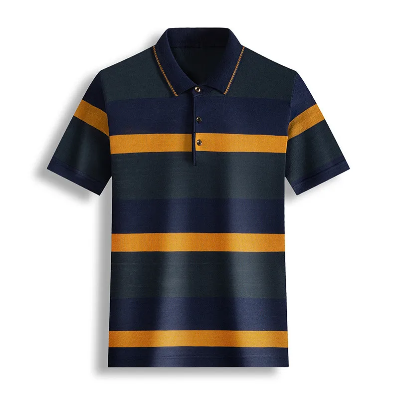 

Ymwmhu New Cotton Polo Shirt Men Short Sleeve Striped Graphic Summer Thin Cool Shirt Streetwear Men Polo Shirt Drop Ship Clothes