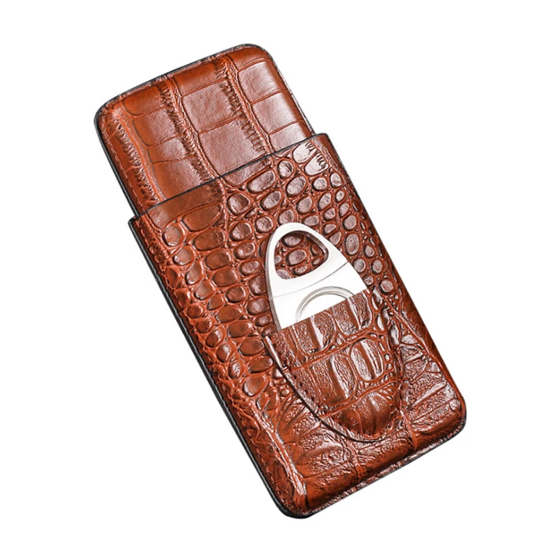 Copy Crocodile Skin Portable Cigar Cover 3 packs With Stainless Steel Cigar Scissors PU Leather Material cigarette case
Copy Crocodile Skin Portable Cigar Cover 3 packs With Stainless Steel Cigar Scissors PU Leather Material cigarette case
