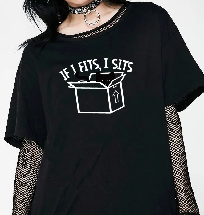 VIP HJN If I Fits I Sits Letter Printed Summer Fashion Kawaii Cute Black Cat T-Shirt Casual Funny Harajuku Hipster
VIP HJN If I Fits I Sits Letter Printed Summer Fashion Kawaii Cute Black Cat T-Shirt Casual Funny Harajuku Hipster