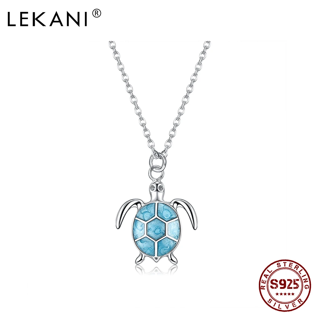 LEKANI Real 925 Sterling Silver Blue Turtle Necklace For Women Cute Animal Long Chain Necklaces Fine Jewelry Anniversary Gift
LEKANI Real 925 Sterling Silver Blue Turtle Necklace For Women Cute Animal Long Chain Necklaces Fine Jewelry Anniversary Gift