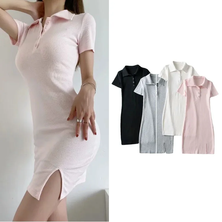 Za 2021 women British style Polo dress autumn women's simple slit lapel hip skirt
Za 2021 women British style Polo dress autumn women's simple slit lapel hip skirt