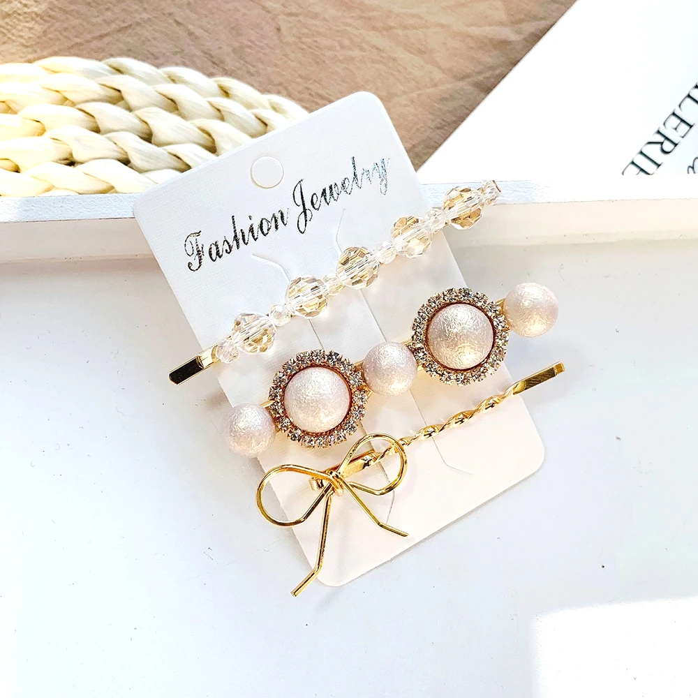 New 3 Pcs/set Metal Hair Clips For Women Girls Pearl Hairpin Rhinestone Hairpins Bobby Pin Hair Accessories
New 3 Pcs/set Metal Hair Clips For Women Girls Pearl Hairpin Rhinestone Hairpins Bobby Pin Hair Accessories