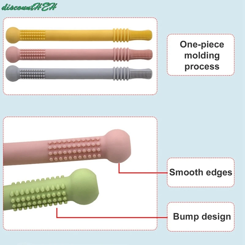 1Pc Hollow Teething Tubes Baby Chewing Teether Molar Training Baby Teething Toys