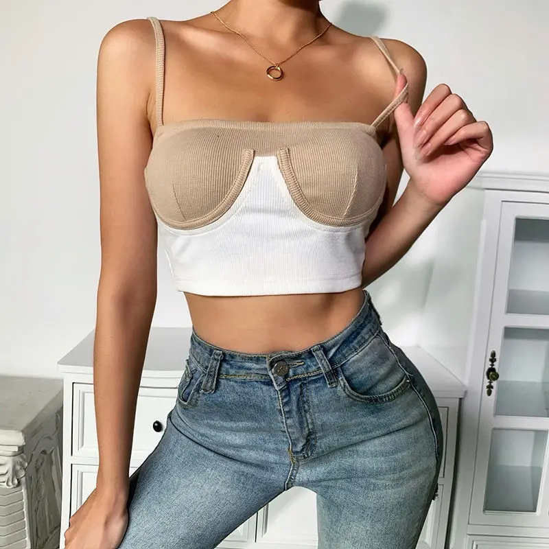 Khaki and white suspender women's 2021 new two bracket chest showing, gathered slim fit short top fashion 21043p
Khaki and white suspender women's 2021 new two bracket chest showing, gathered slim fit short top fashion 21043p