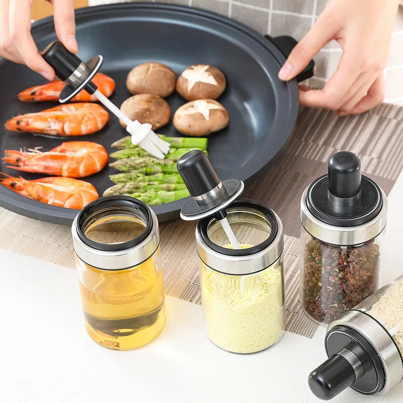Spice Bottle Seasoning Box Kitchen Spice Storage Bottle Jars Transparent Glass Seasoning Pot Condiment Storage with Spoon
Spice Bottle Seasoning Box Kitchen Spice Storage Bottle Jars Transparent Glass Seasoning Pot Condiment Storage with Spoon