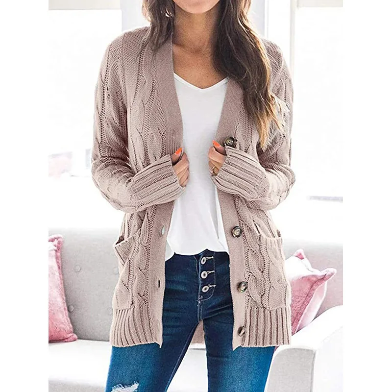 2021 Autumn/Winter New Cardigan Sweater Women V-neck Single Breasted Long Sleeve Sweater Jacket Solid Color Fashion Wool Coat
2021 Autumn/Winter New Cardigan Sweater Women V-neck Single Breasted Long Sleeve Sweater Jacket Solid Color Fashion Wool Coat