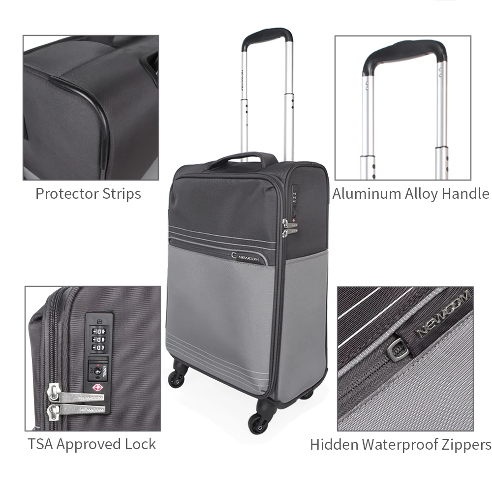 NEWCOM Luggage Sets 3 Pieces 20 24 28 Expandable Softside Grey Lightweight Polyester Rolling Suitcase with Spinner Wheels Bui
NEWCOM Luggage Sets 3 Pieces 20 24 28 Expandable Softside Grey Lightweight Polyester Rolling Suitcase with Spinner Wheels Bui