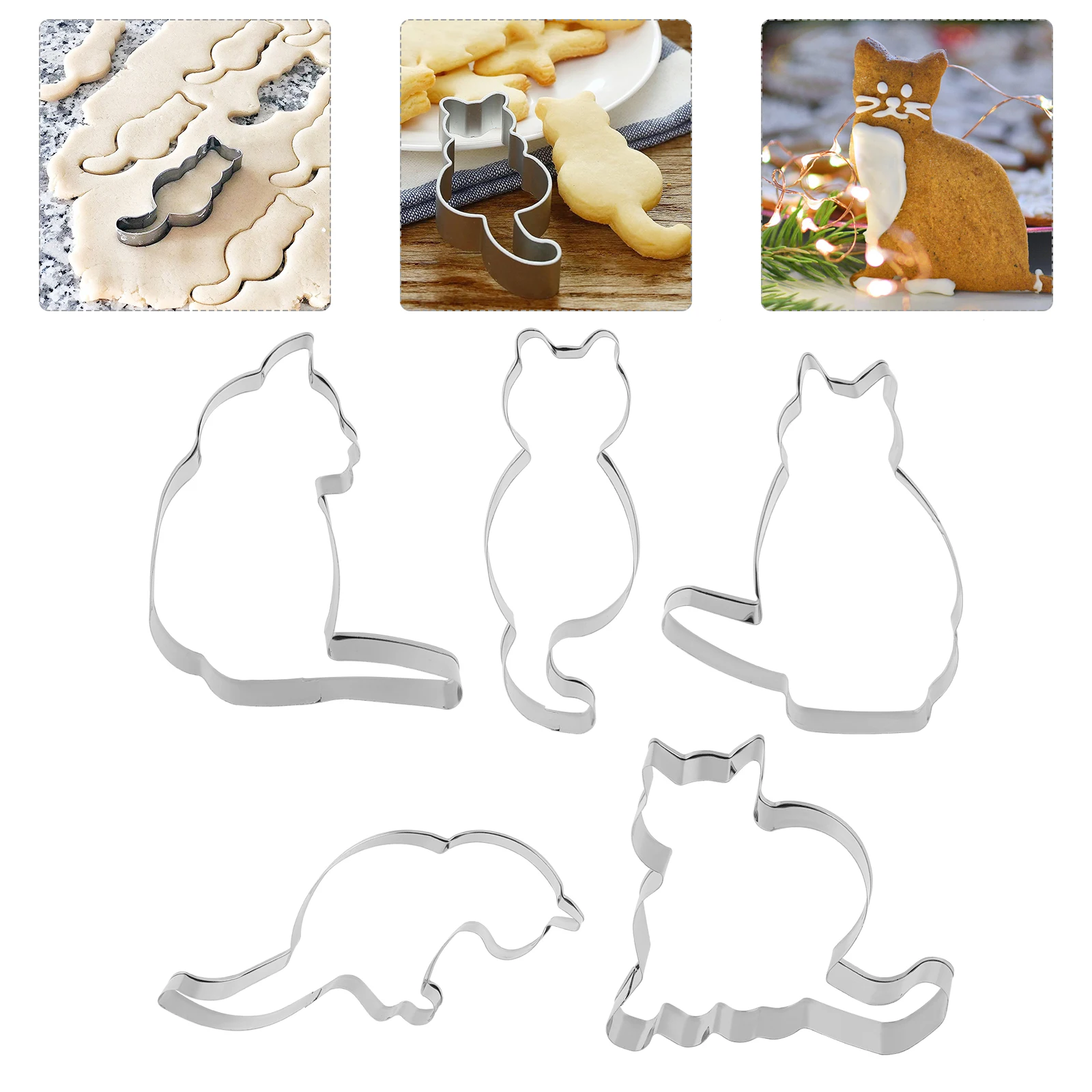 5pcs Cat Shape Practical Cookie Molds Biscuit Moulds Cookie Cutters for Home Restaurant
5pcs Cat Shape Practical Cookie Molds Biscuit Moulds Cookie Cutters for Home Restaurant