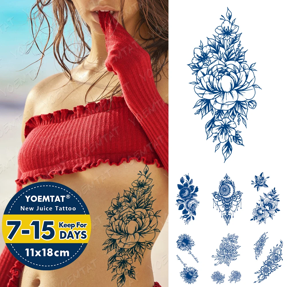 Juice Lasting Waterproof Temporary Tattoo Stickers Chrysanthemum Rose Peony Flower Flash Tattoos Woman Body Art Fake Tatto Male
Juice Lasting Waterproof Temporary Tattoo Stickers Chrysanthemum Rose Peony Flower Flash Tattoos Woman Body Art Fake Tatto Male