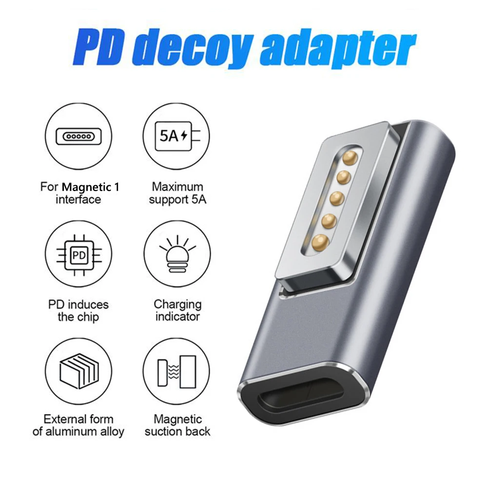 Адаптер PD Type-C «гнездо-магнит» 1/2 для Macbook Air/Pro Notebook, быстрая зарядка, магнитный штекер, конвертер, разъем
Адаптер PD Type-C «гнездо-магнит» 1/2 для Macbook Air/Pro Notebook, быстрая зарядка, магнитный штекер, конвертер, разъем