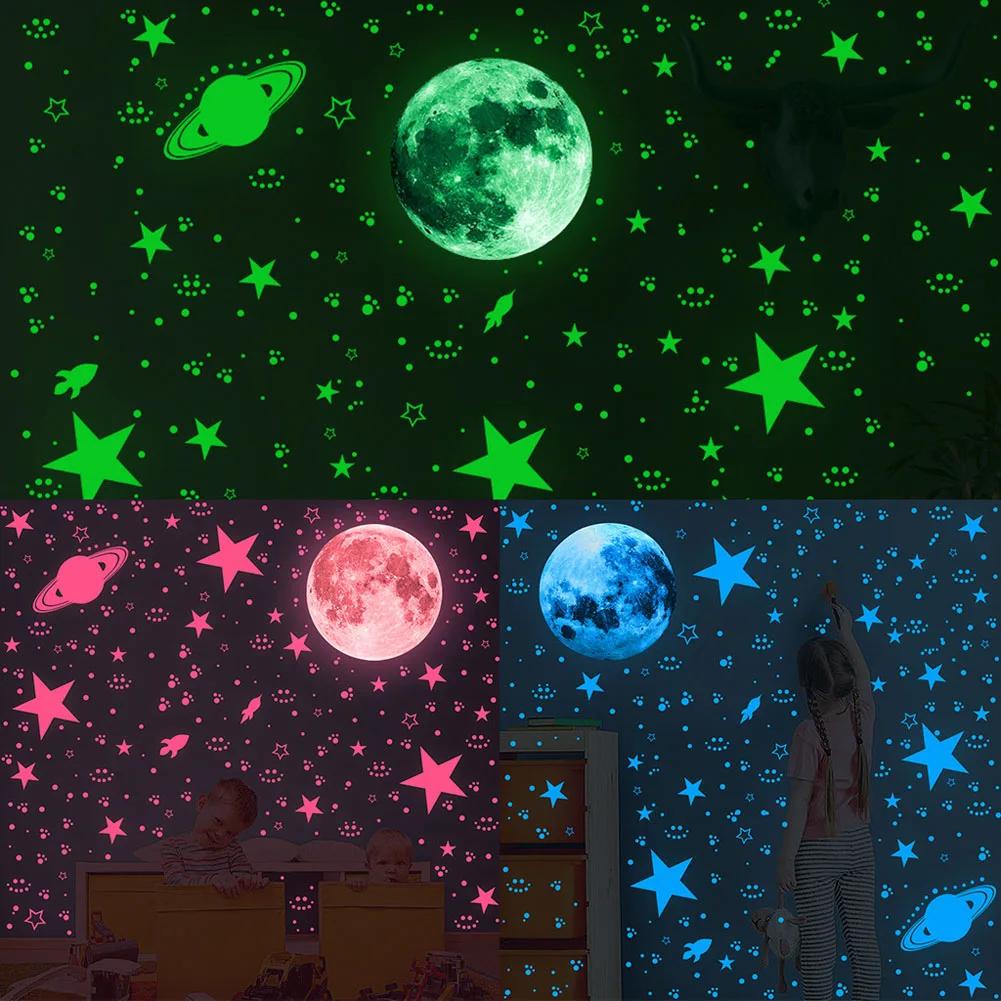 930/1788pcs Luminous Wall Sticker for Kids Rooms Glowing Pink Moon Home Decor DIY Space Rocket Fluorescent Wall Decoration Stars
930/1788pcs Luminous Wall Sticker for Kids Rooms Glowing Pink Moon Home Decor DIY Space Rocket Fluorescent Wall Decoration Stars