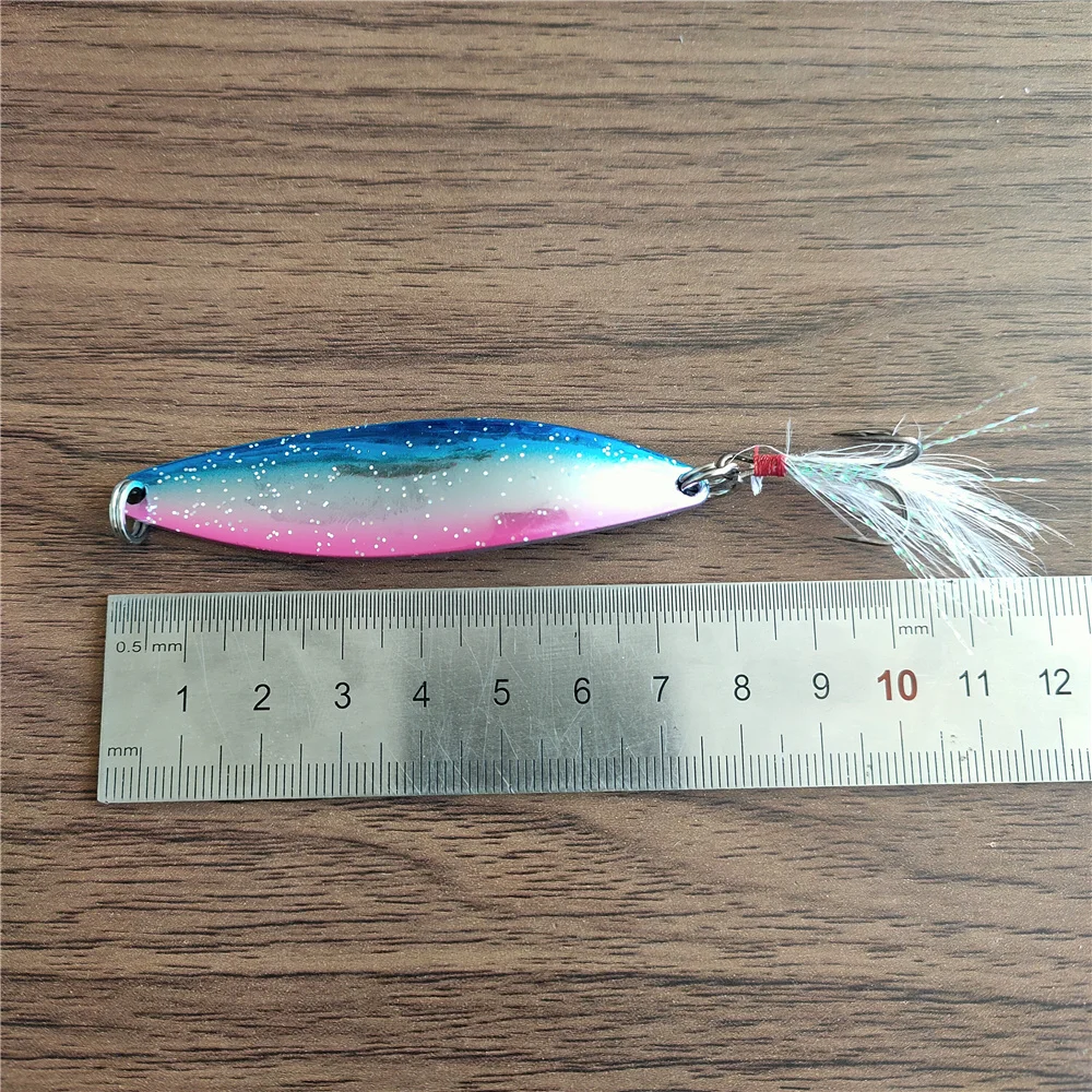10pcs 17g VIB Lure Metal jig Slow Jigging/Trolling wobbler Metal Spoon With Feather Hook Metal Fishing Lure
10pcs 17g VIB Lure Metal jig Slow Jigging/Trolling wobbler Metal Spoon With Feather Hook Metal Fishing Lure