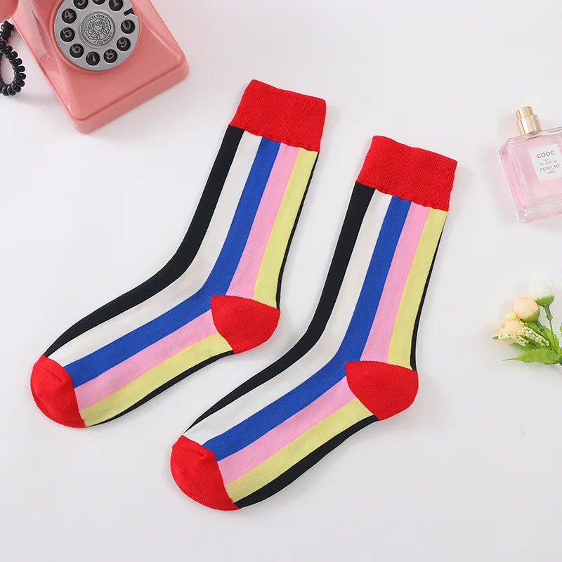 5 Pairs Japan Korea Personality Rainbow Stripe Happy Socks Women Pure Cotton Skateboard Funny Socks Female Breathable Sock Woman
5 Pairs Japan Korea Personality Rainbow Stripe Happy Socks Women Pure Cotton Skateboard Funny Socks Female Breathable Sock Woman