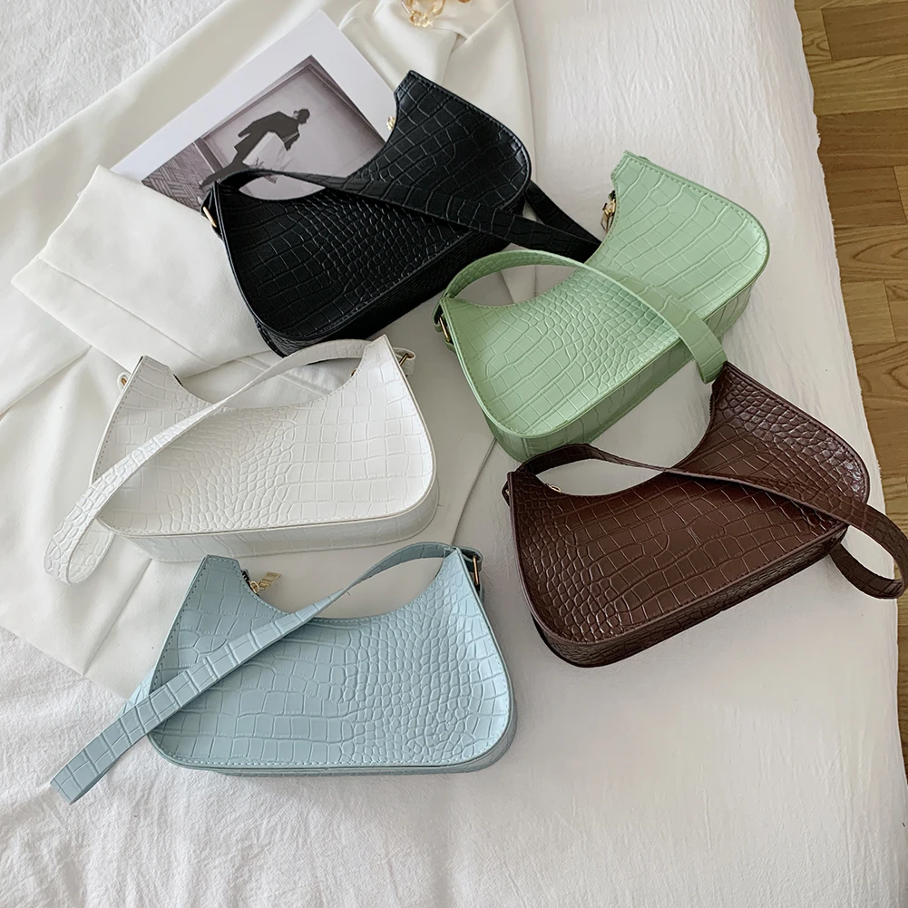 Women Alligator Pattern Solid Color Underarm Bag Vintage Ladies PU Hobos Handbag Ladies Vintage Small Purse Handbags 2021 Hot
Women Alligator Pattern Solid Color Underarm Bag Vintage Ladies PU Hobos Handbag Ladies Vintage Small Purse Handbags 2021 Hot