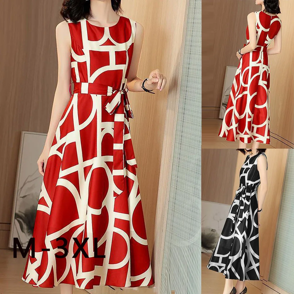 Fashion Casual Dress Women O-neck 2021 Summer Ladies Sleeveless Long A-line Dress Women Elegant Slim Party Dress Vestidos
Fashion Casual Dress Women O-neck 2021 Summer Ladies Sleeveless Long A-line Dress Women Elegant Slim Party Dress Vestidos
