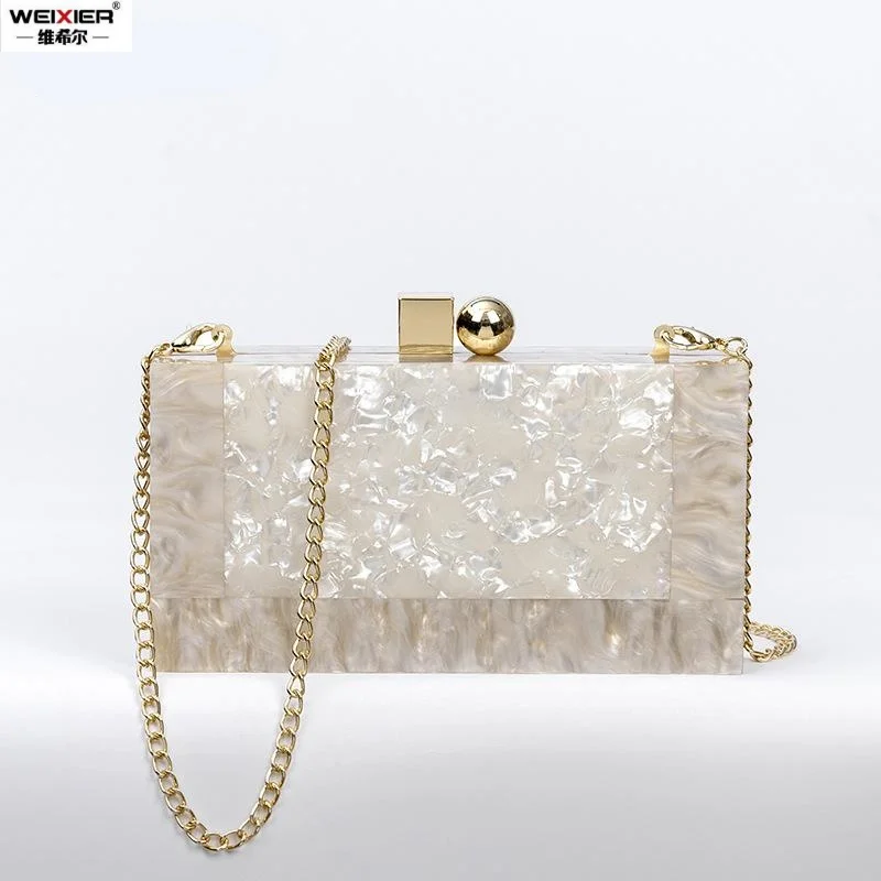 Box Clutch Luxury Handbags Women Bgas Designer Messenger Beach Travel Summer Acrylic Hand Bags Marbling white Acrylic Purse sacs
Box Clutch Luxury Handbags Women Bgas Designer Messenger Beach Travel Summer Acrylic Hand Bags Marbling white Acrylic Purse sacs