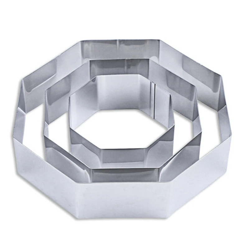 3-Piece Set Stainless Steel Cake Fondant Cutter Octagonal Shape Mousse Ring Fondant Cutters For Cake Decorating-ABUX
3-Piece Set Stainless Steel Cake Fondant Cutter Octagonal Shape Mousse Ring Fondant Cutters For Cake Decorating-ABUX