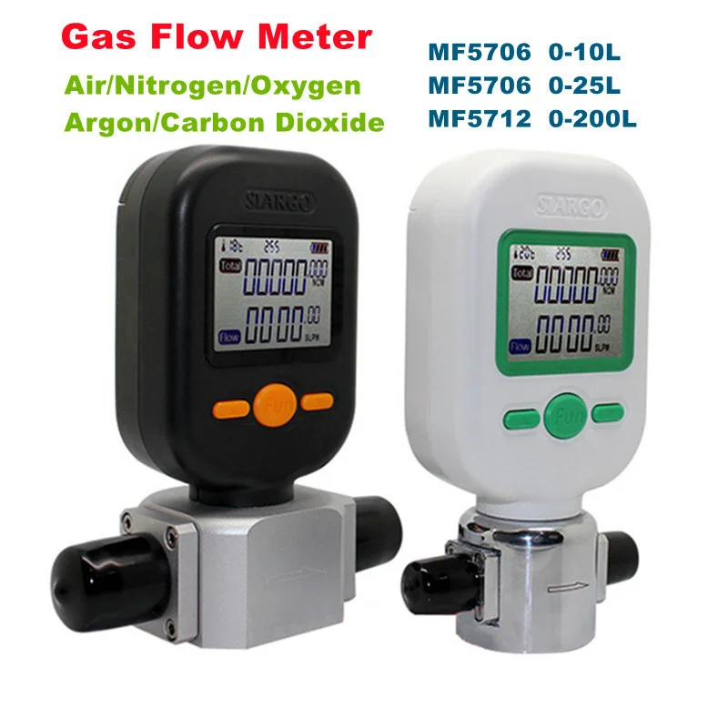 MF5706 (0-10L/25L) Gas Mass Flow Meter MF5712 (0-200L) Compressed Air Nitrogen Oxygen Argon Carbon Dioxide Digital Flowmeter
MF5706 (0-10L/25L) Gas Mass Flow Meter MF5712 (0-200L) Compressed Air Nitrogen Oxygen Argon Carbon Dioxide Digital Flowmeter