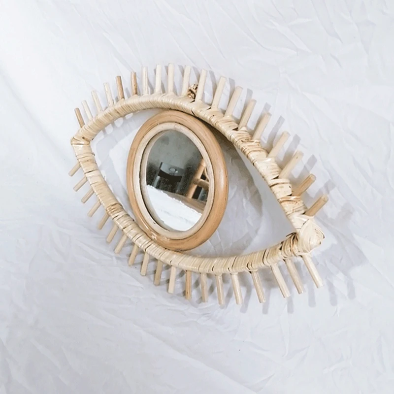 Eye Shape Decorative Mirror Rattan Innovative Art Decor Round Makeup Mirror Dressing Bathroom Wall Hanging Mirror Crafts
Eye Shape Decorative Mirror Rattan Innovative Art Decor Round Makeup Mirror Dressing Bathroom Wall Hanging Mirror Crafts