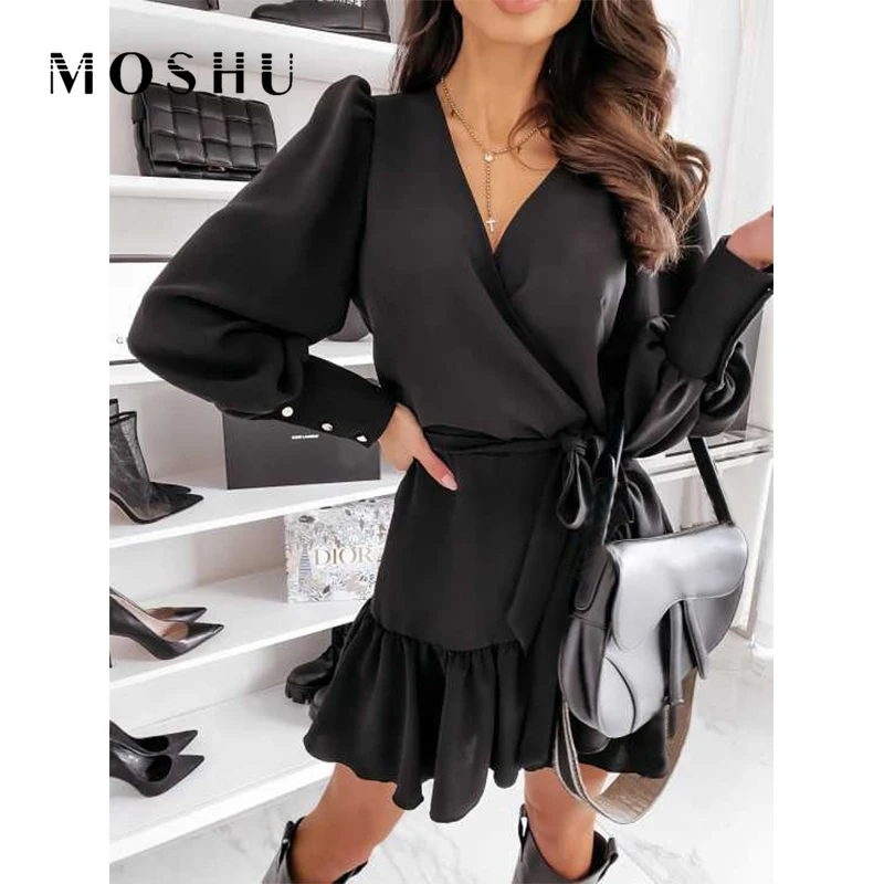 Spring Wrap Dress Women Long Lantern Sleeve Floral Print Party Dresses Elegant Ruffles V Neck A Line Office Vestidos Mujer
Spring Wrap Dress Women Long Lantern Sleeve Floral Print Party Dresses Elegant Ruffles V Neck A Line Office Vestidos Mujer
