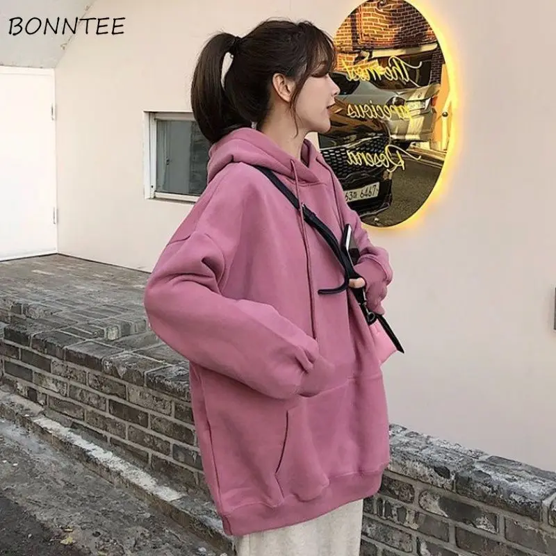 Hoodies Women Front Pocket Solid Hooded Minimalist Harajuku Plus Velvet Long Sleeve Womens Chic Basic Sweatshirts Loose Soft New
Hoodies Women Front Pocket Solid Hooded Minimalist Harajuku Plus Velvet Long Sleeve Womens Chic Basic Sweatshirts Loose Soft New