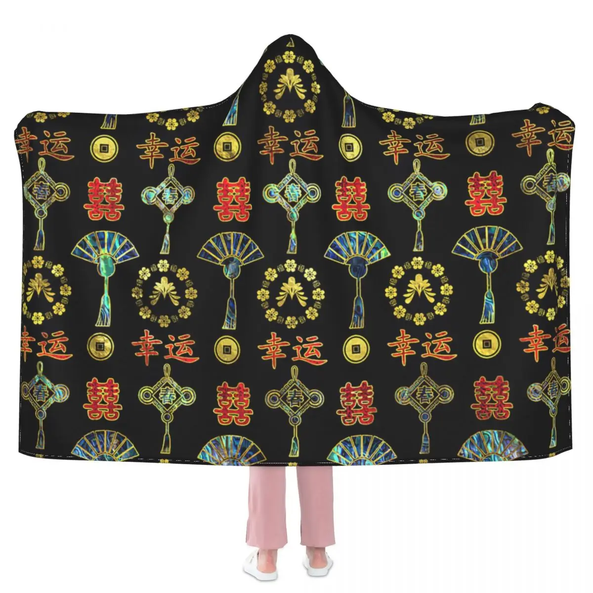 Colorful Lucky Chinese Symbols Pattern Hooded Blanket 3D full print Wearable Blanket Adults Kids style
Colorful Lucky Chinese Symbols Pattern Hooded Blanket 3D full print Wearable Blanket Adults Kids style