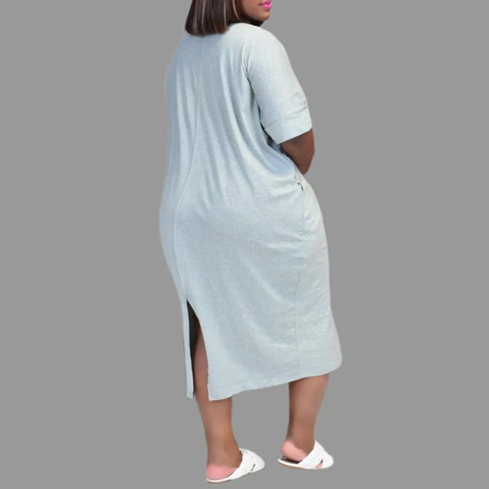 Western Style Fashion Plus Size Women's Dress Loose Casual Letter Head Print Split Fork Solid Color Round Neck Summer
Western Style Fashion Plus Size Women's Dress Loose Casual Letter Head Print Split Fork Solid Color Round Neck Summer