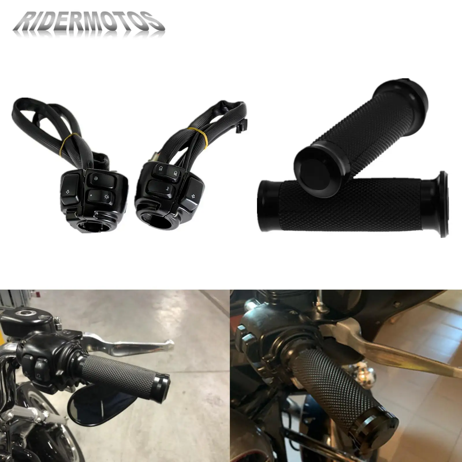Universal Motorcycle 1"25mm Handle Bar Hand Grips+Black Handlebar Control Switches For Harley Sportster XL Touring Dyna Fat Bob
Universal Motorcycle 1"25mm Handle Bar Hand Grips+Black Handlebar Control Switches For Harley Sportster XL Touring Dyna Fat Bob