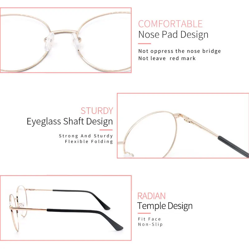 KANDREA Vintage Unisex Anti Blue Ray Glasses Frame Round Myopia Optical Metal Women Eyewear Female Oversized Computer Eyeglasses
KANDREA Vintage Unisex Anti Blue Ray Glasses Frame Round Myopia Optical Metal Women Eyewear Female Oversized Computer Eyeglasses