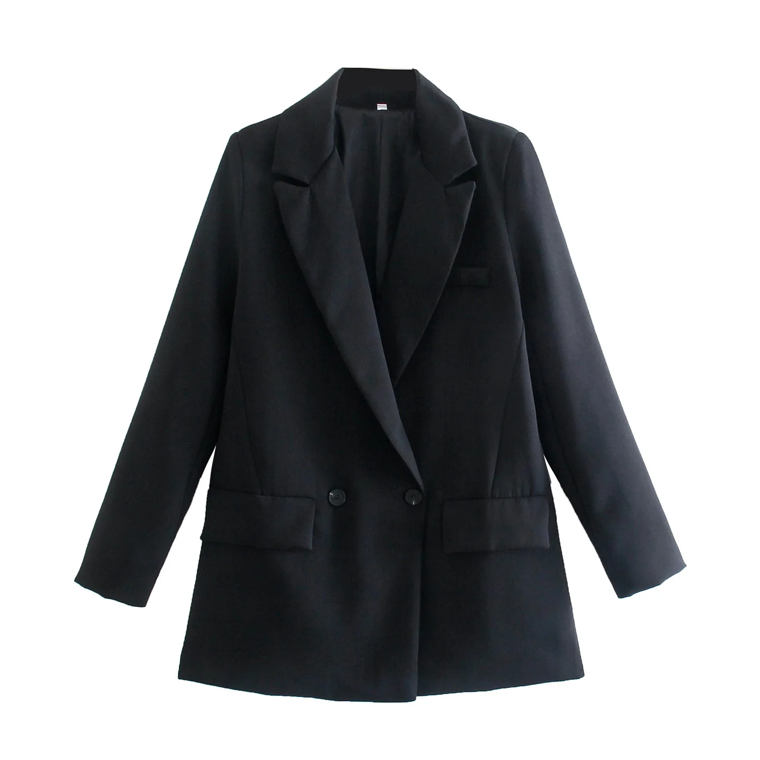 Women Solid Black Chic Office Lady Casual Fashion Blazer Jacket Female Notched Collar Double Breasted Pocket Draping Loose Top
Women Solid Black Chic Office Lady Casual Fashion Blazer Jacket Female Notched Collar Double Breasted Pocket Draping Loose Top