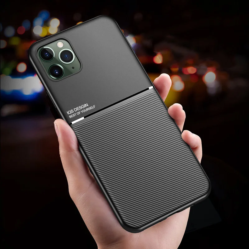 Чехол для iPhone 11 Pro Max кожаный текстурный тонкий матовый защитный чехол телефона
