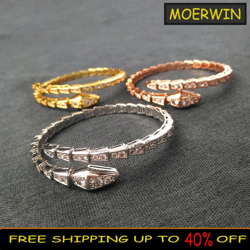 Sterling Silver Color Original Bracelet Classic Snake-shaped Full Zircon Bangle Bracelet Bv Fashion Women Party Accessories Gift
Sterling Silver Color Original Bracelet Classic Snake-shaped Full Zircon Bangle Bracelet Bv Fashion Women Party Accessories Gift