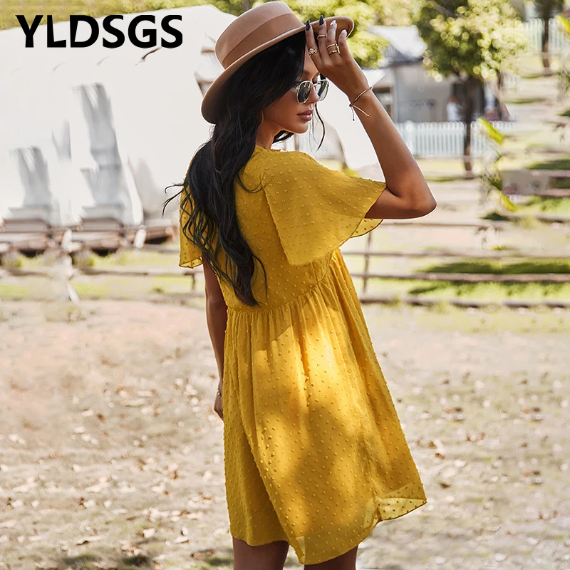 Summer Dress 2021 Boho Style Beach Dress Fashion Short Sleeve V-neck Polka Dot A-line Party Dress Sundress Vestidos
Summer Dress 2021 Boho Style Beach Dress Fashion Short Sleeve V-neck Polka Dot A-line Party Dress Sundress Vestidos