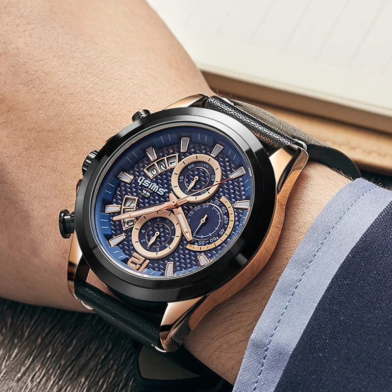 SWISH Corium Strap Waterproof Man's Wristwatches Sport Three Dials Six Hands Quartz Watches for Unisex Luminous, Calendar, Stop
SWISH Corium Strap Waterproof Man's Wristwatches Sport Three Dials Six Hands Quartz Watches for Unisex Luminous, Calendar, Stop