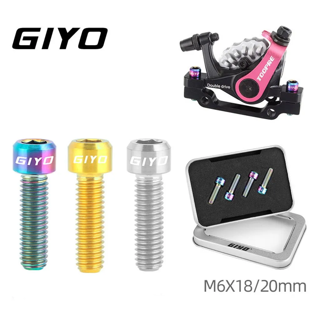 GIYO MTB Titanium Alloy Crank Lock Screw Disc Brake Clamp Fixing Screw M6x20/18 Mountain Road Bike Crank Fixing Fixed Stem
GIYO MTB Titanium Alloy Crank Lock Screw Disc Brake Clamp Fixing Screw M6x20/18 Mountain Road Bike Crank Fixing Fixed Stem