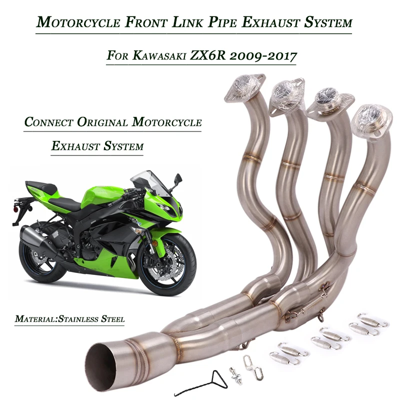 Motorcycle Front Link Pipe Refit Connect Original Catalys Exhaust Muffler Tube System Silp on For Kawasaki ZX-6R ZX636 2009-2017
Motorcycle Front Link Pipe Refit Connect Original Catalys Exhaust Muffler Tube System Silp on For Kawasaki ZX-6R ZX636 2009-2017