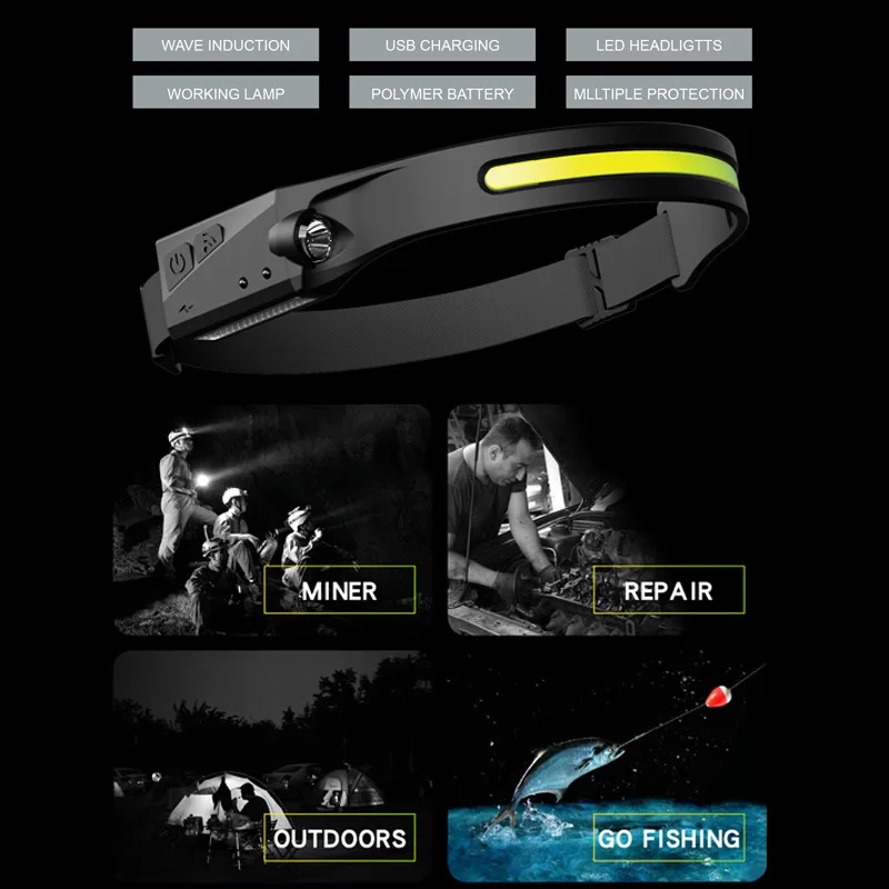 LED Headlamp Sensor Headlight with Built-in Battery Flashlight USB Rechargeable Head Lamp Torch 5 Lighting Modes Work Light
LED Headlamp Sensor Headlight with Built-in Battery Flashlight USB Rechargeable Head Lamp Torch 5 Lighting Modes Work Light