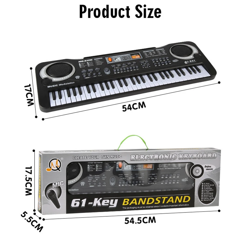 61 Keys Black Digital Music Electronic Keyboard Key Board Electric Piano Kids Gift Musical Instrument
61 Keys Black Digital Music Electronic Keyboard Key Board Electric Piano Kids Gift Musical Instrument