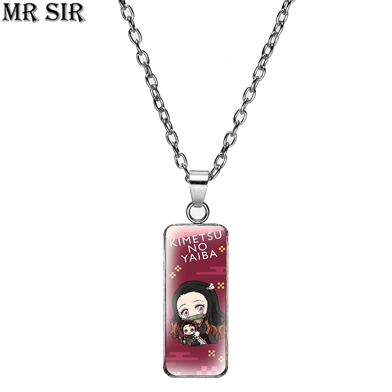 Demon Slayer Anime Necklaces Kimetsu no Yaiba Kamado Tanjirou Agatsuma Zenitsu Nezuko Pendant Rectangular Cartoon Choker Jewelry 
Demon Slayer Anime Necklaces Kimetsu no Yaiba Kamado Tanjirou Agatsuma Zenitsu Nezuko Pendant Rectangular Cartoon Choker Jewelry