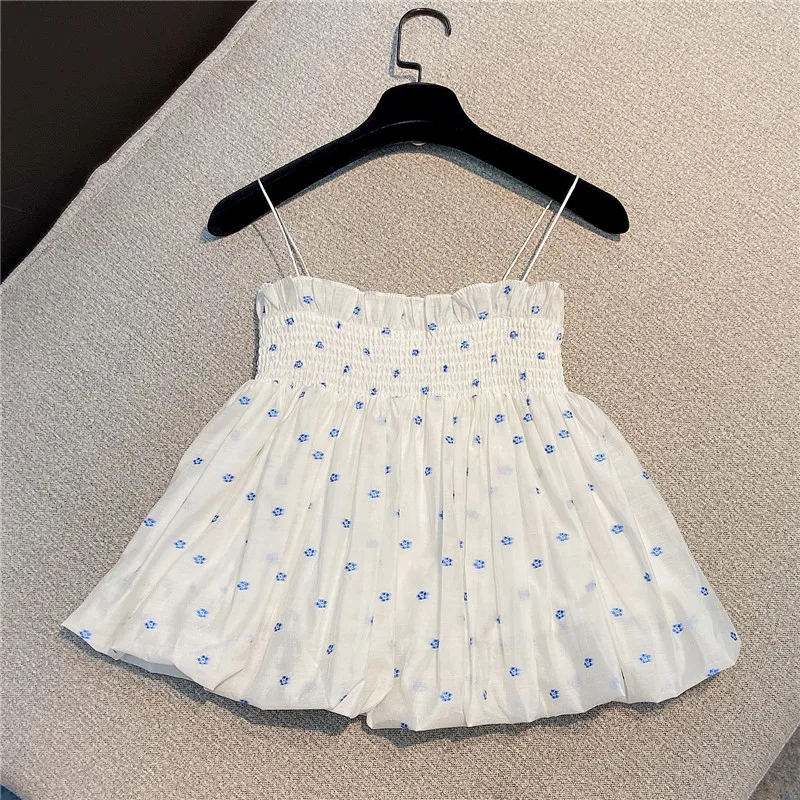 Sweet Summer New Slimming Print Pleated Floral Sleeveless Cute Camisole for Women Elegant Beach Style Fashion Mixed Vest
Sweet Summer New Slimming Print Pleated Floral Sleeveless Cute Camisole for Women Elegant Beach Style Fashion Mixed Vest