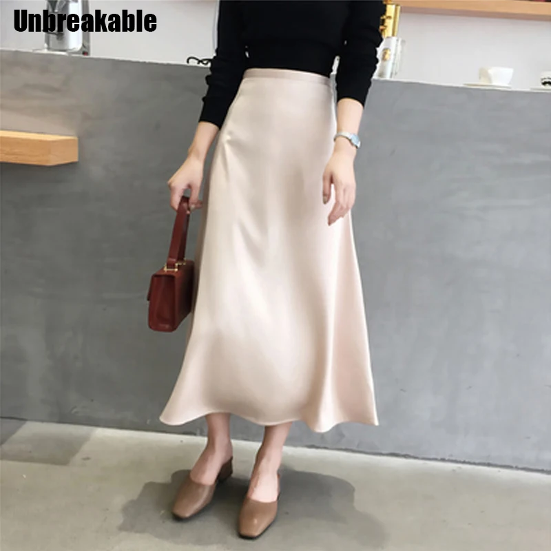 2020 Women Elegant OL Skirt Ladies Glossy Satin Skirt Plain Shiny Fashion Party Office Skirts Solid High Waist Skirts
2020 Women Elegant OL Skirt Ladies Glossy Satin Skirt Plain Shiny Fashion Party Office Skirts Solid High Waist Skirts